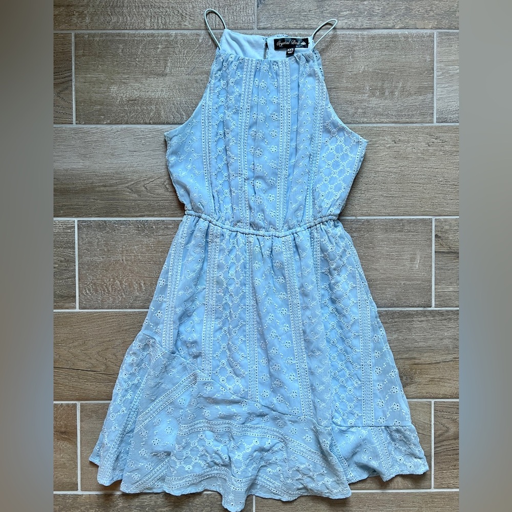 Crystal Doll Light Blue Halter Sundress Women’s XXS